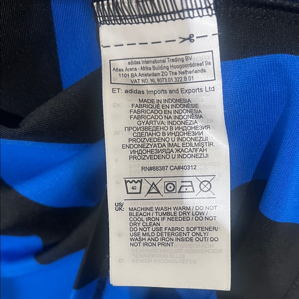 Adidas Kids Striped Blue and Black Jersey - Picture 3 of 4
